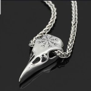 Steel necklace crow
